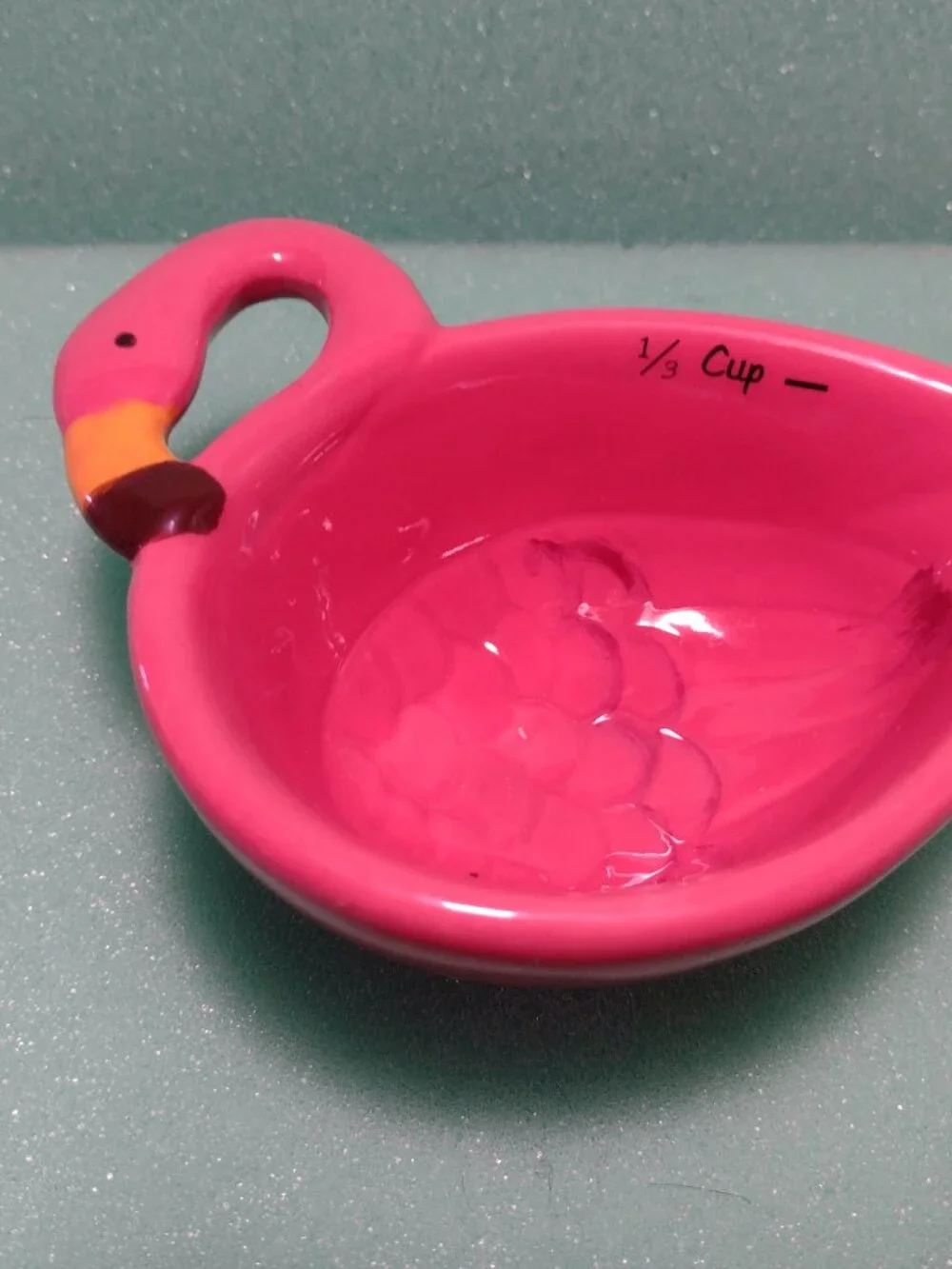 Ceramic Pink Flamingo Nesting Measuring Cups  and Measuring Spoons Set of 4 Each